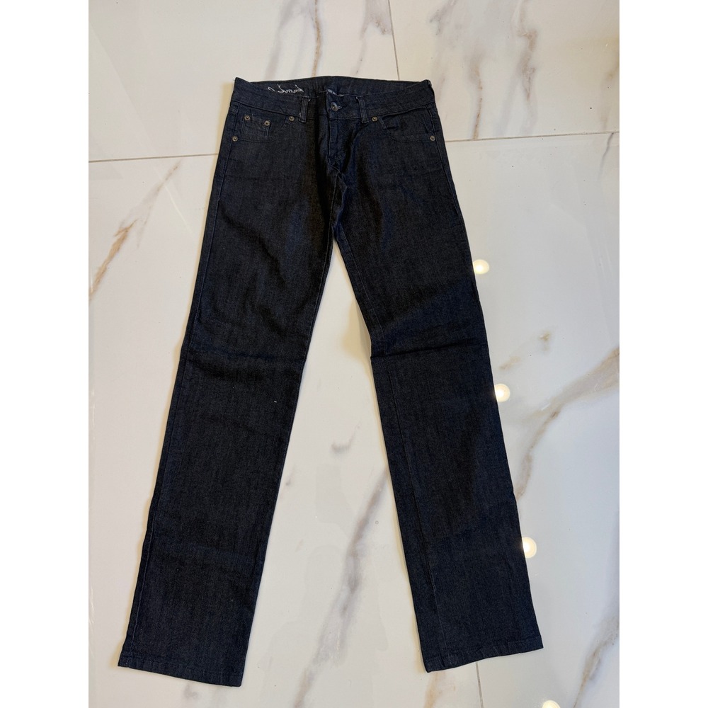 Kamkyl Womens Dark Wash Straight Leg Denim Jeans Indigo Blue Size 28